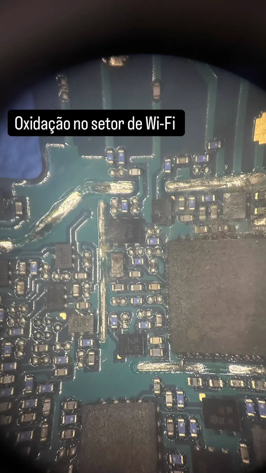 Oxidação encontrada na análise de placa